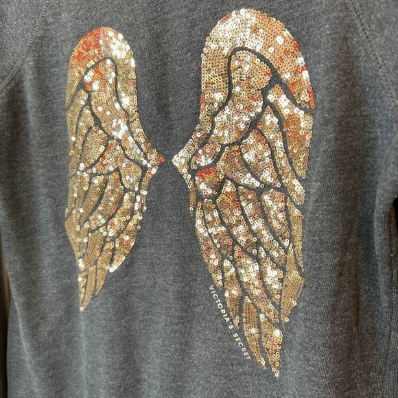 VICTORIA'S SECRET Angel Wings Zip-up Hoodie in Gray Women's Size Small - Picture 5 of 11